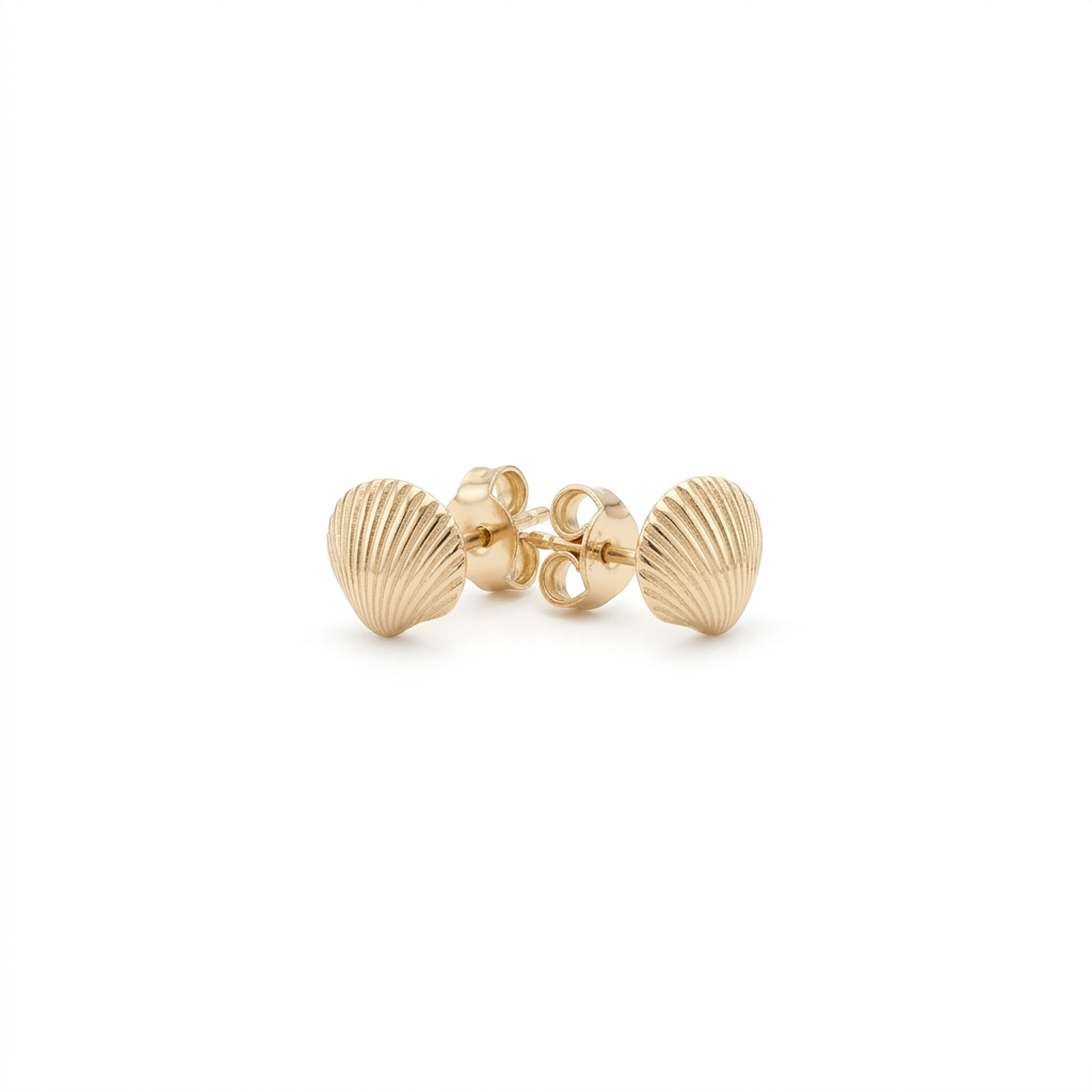 Die Herzmuschel aus Wassersleben XS für das Ohr in Gold