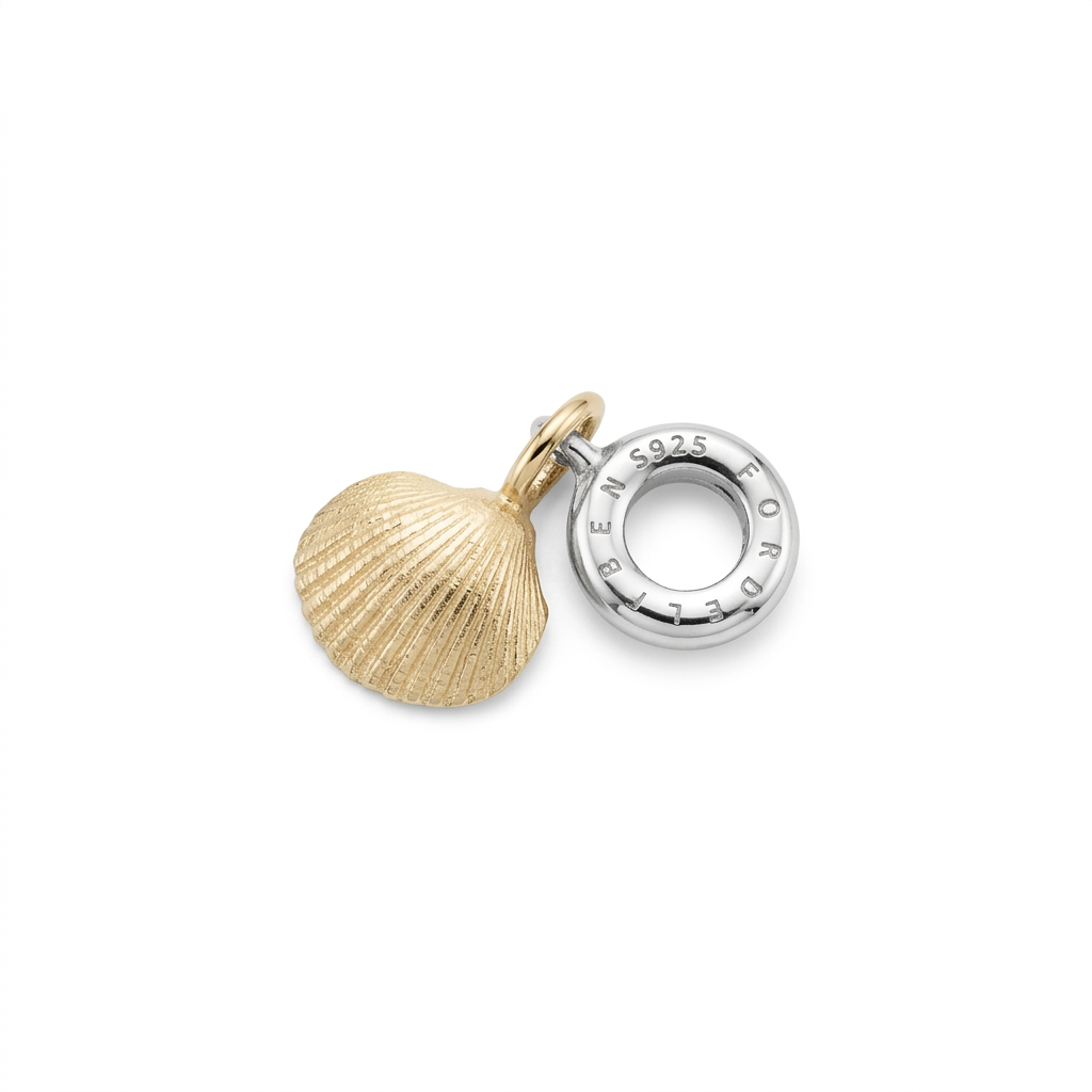 Die Herzmuschel aus Wassersleben S in bicolor als Charm Anhänger