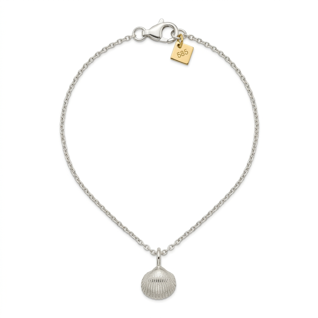 Die kleine Herzmuschel aus Wassersleben in Silber für den Arm