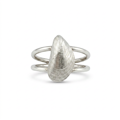 Die Miesmuschel aus Glücksburg S für den Finger in Silber