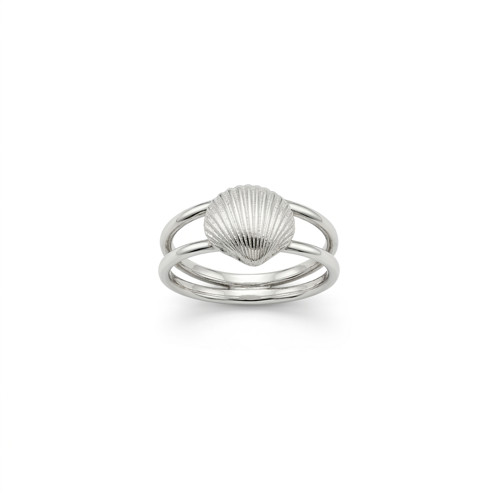 Die Herzmuschel aus Wassersleben S für den Finger in Silber