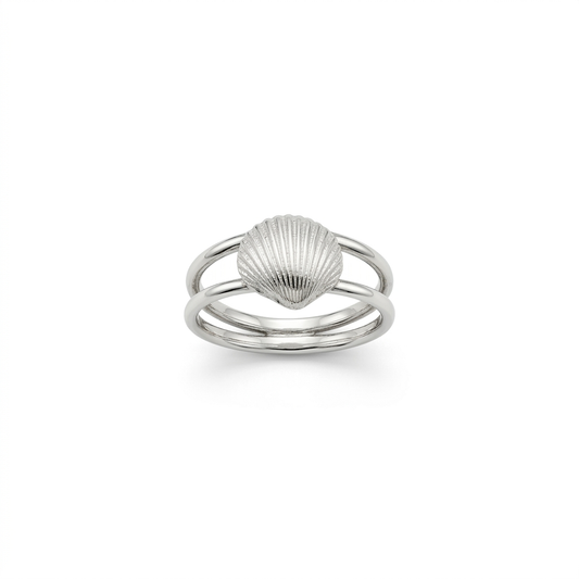 Die Herzmuschel aus Wassersleben S für den Finger in Silber