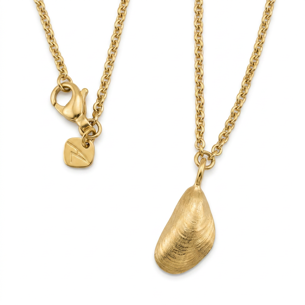 Die Miesmuschel aus Glücksburg S für den Hals in Gold
