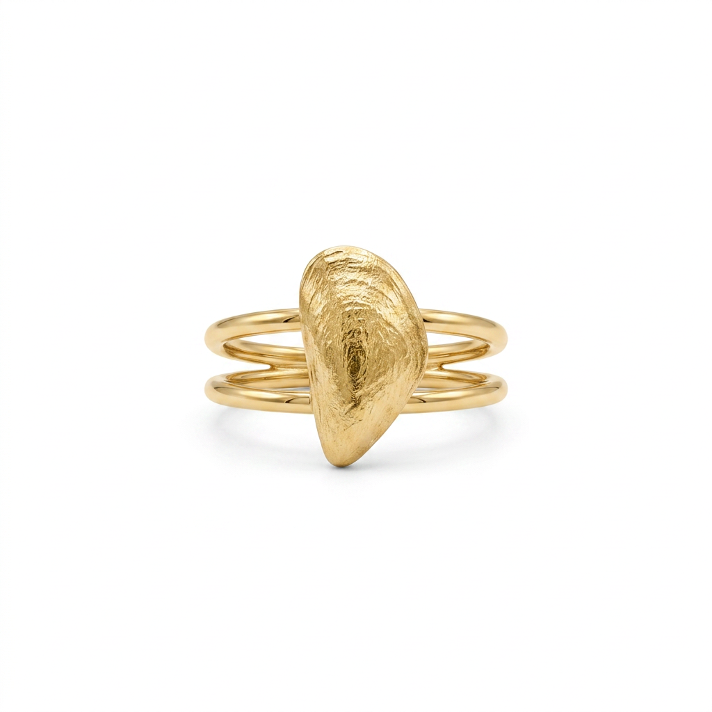 Die Miesmuschel aus Glücksburg S für den Finger in Gold