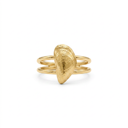 Die Miesmuschel aus Glücksburg S für den Finger in Gold